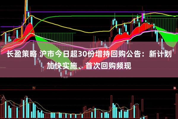 长盈策略 沪市今日超30份增持回购公告：新计划加快实施、首次回购频现